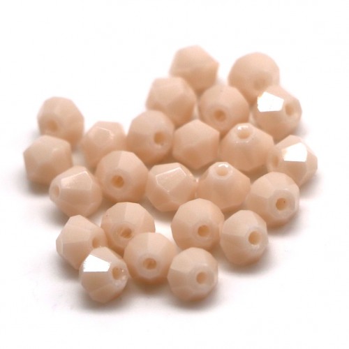 Бусины биконус 4мм, бежевый матовый